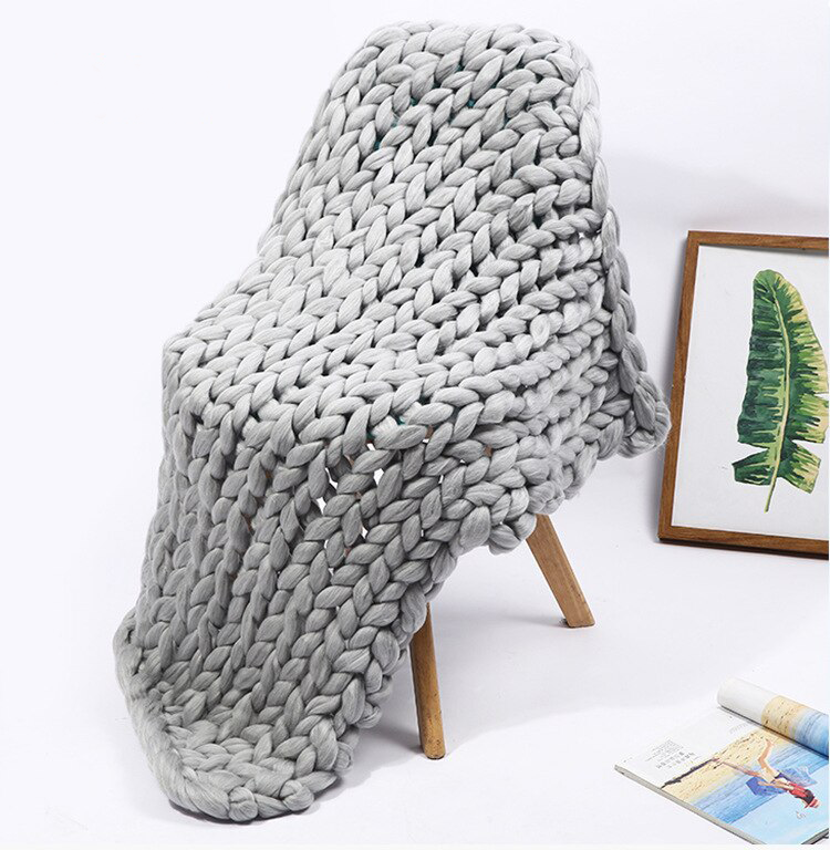 Chunky Knit Wool Blanket