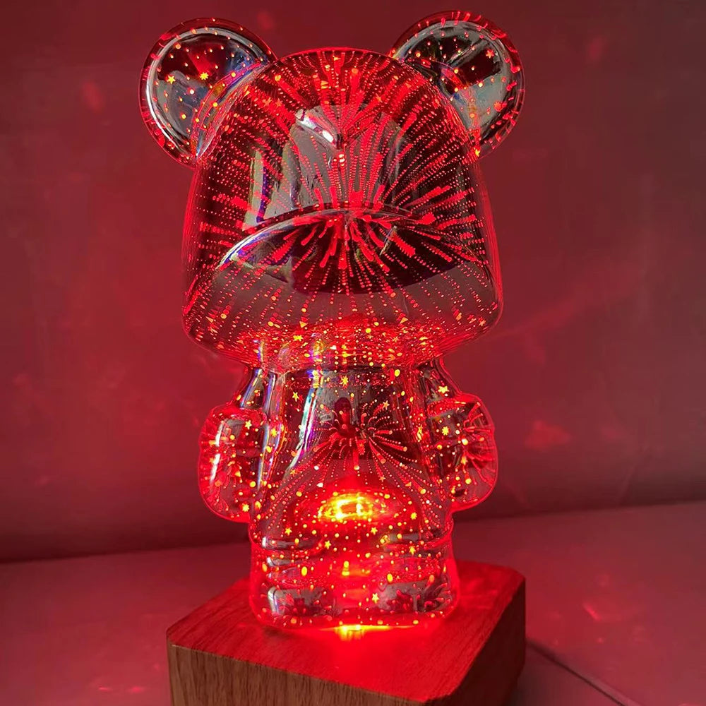 3D Glass Little Bear Fireworks