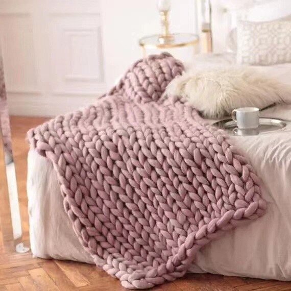 Chunky Knit Wool Blanket