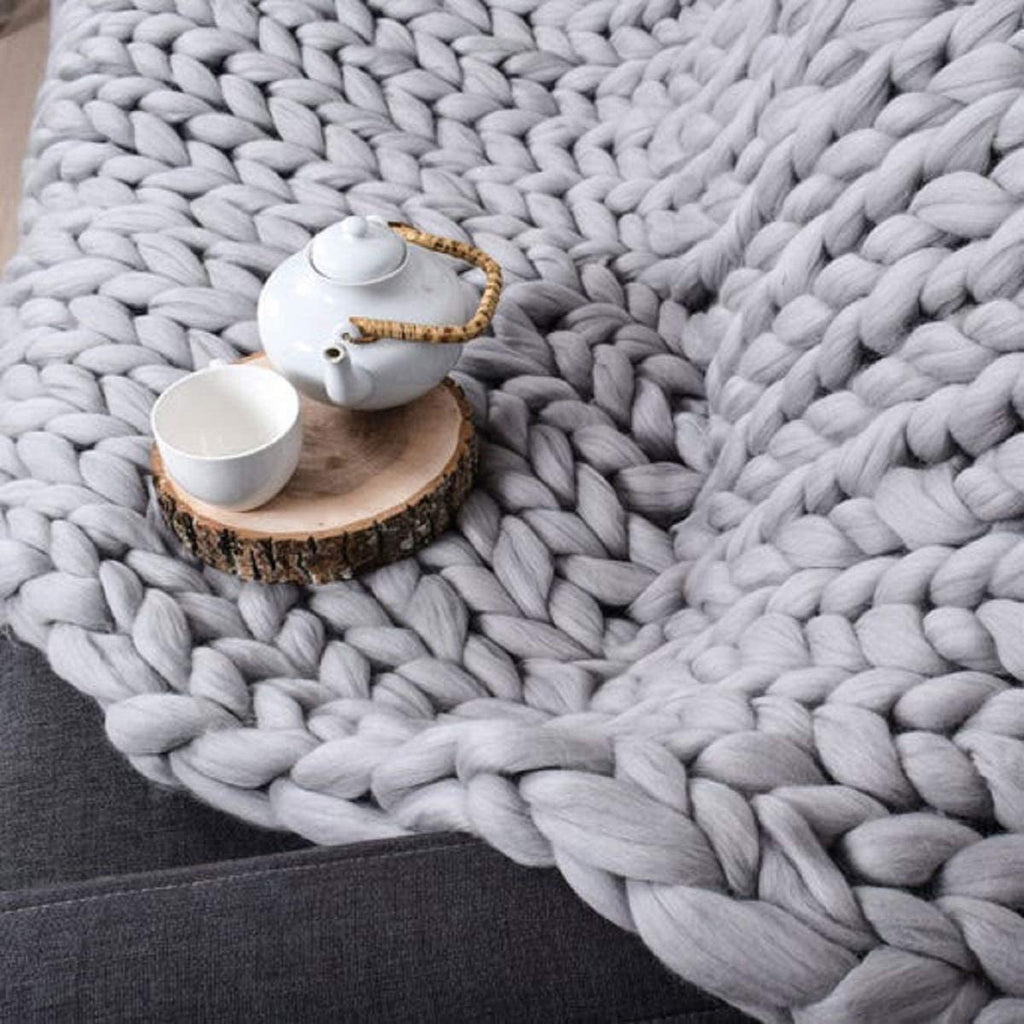 Chunky Knit Wool Blanket